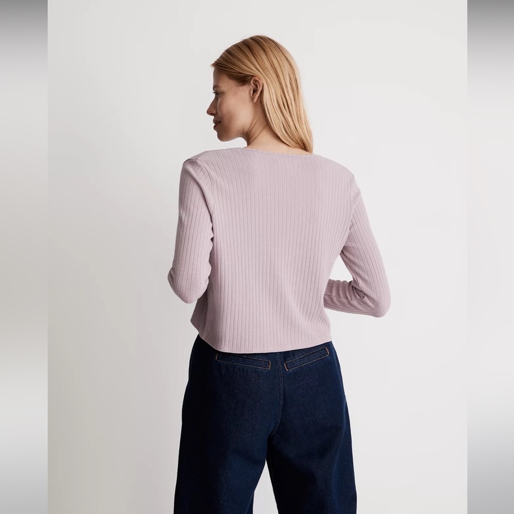 NWT Size XL Madewell Ribbed Cropped Cardigan - Picture 3 of 8